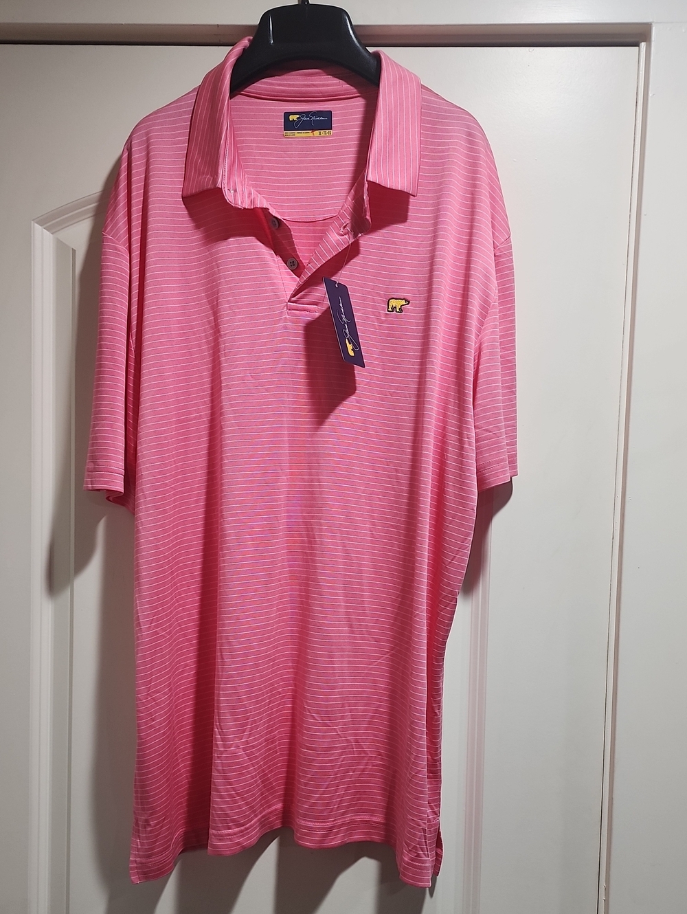 Mens Jack Nicklaus Golf Polo Shirt Flowering Ginger Stripe Size XL NWT